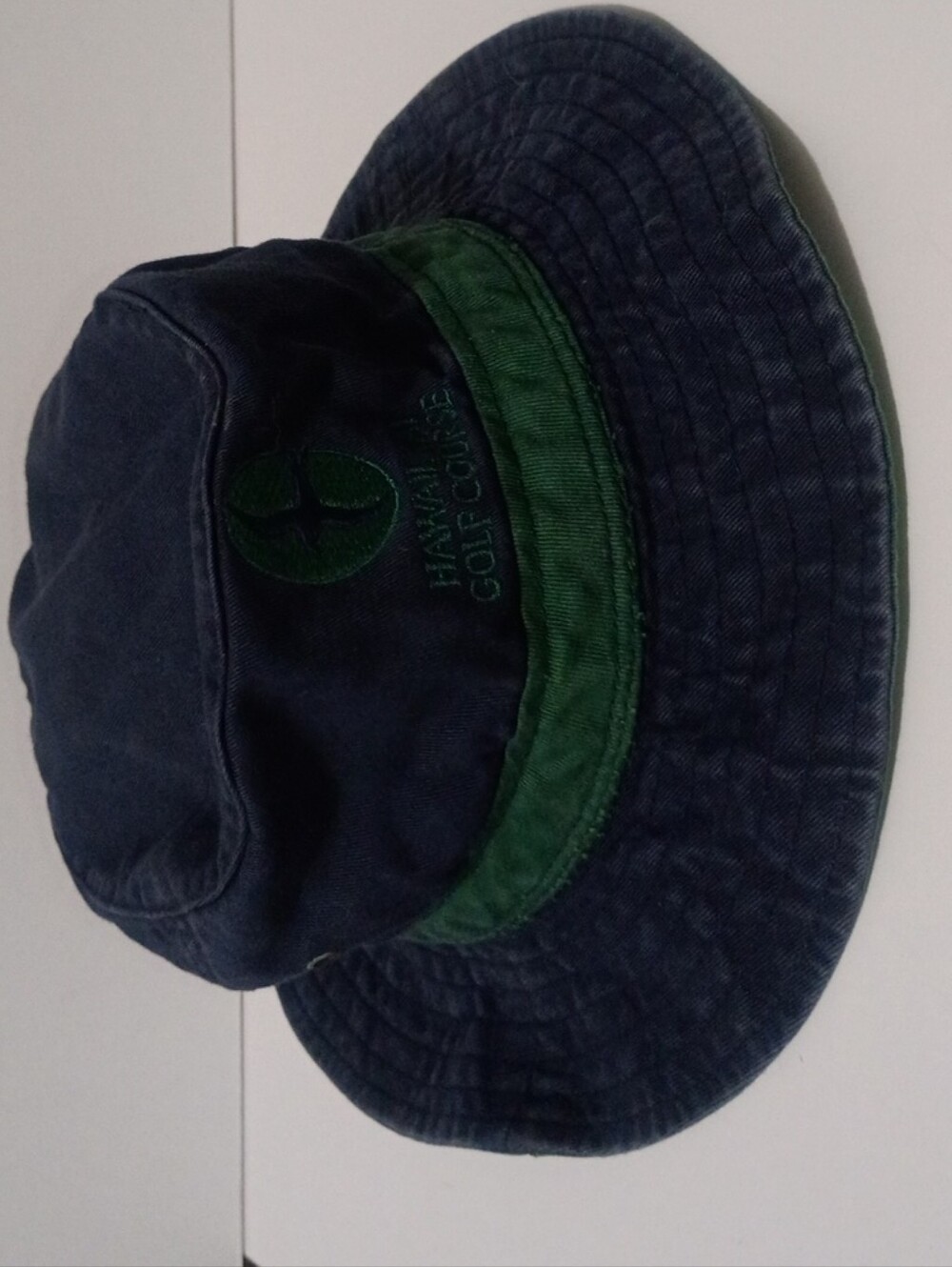 Hawaii Kai Navy & Green Bucket Hat with Embroidered Logo
